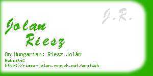 jolan riesz business card