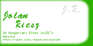 jolan riesz business card